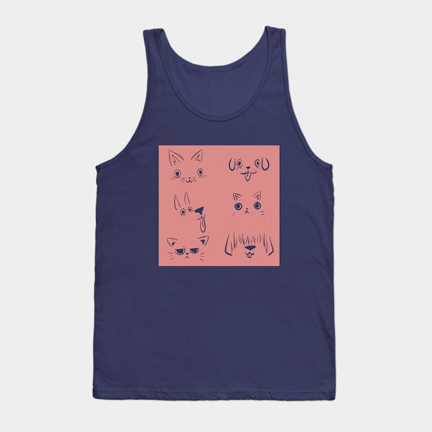 Pet Faces in Different Places Tank Top by AmyMinori